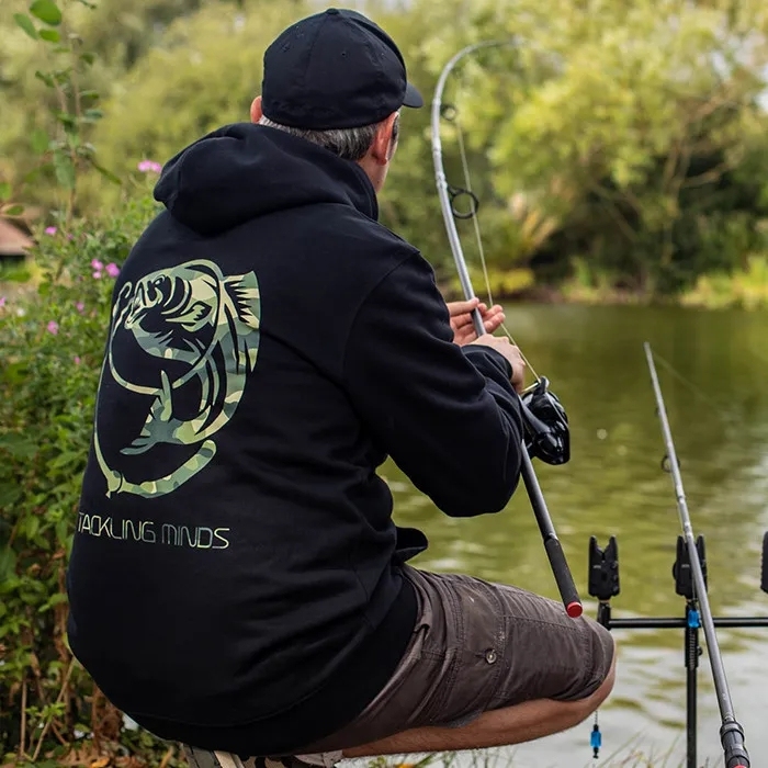 Tackling Minds Ultra Premium Black DPM Camo Fishing Hoodie