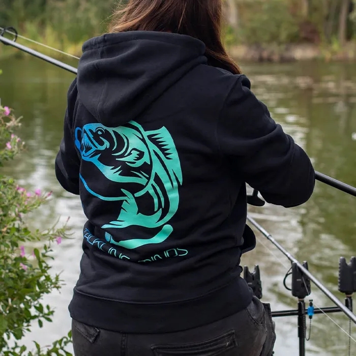 Pike / Predator Tackling Minds  Ultra Premium Black Fishing Hoodie «  Wildfishinggear